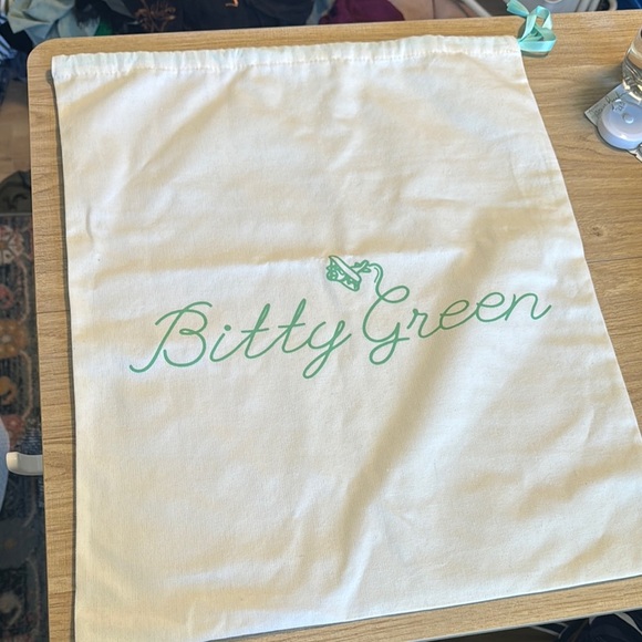 Bitty Green Drawstring Canvas Dust Bag - Picture 1 of 4